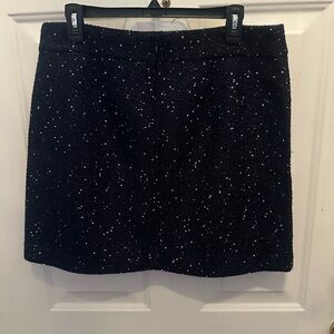 LOFT Navy Mini Skirt with Silver Details